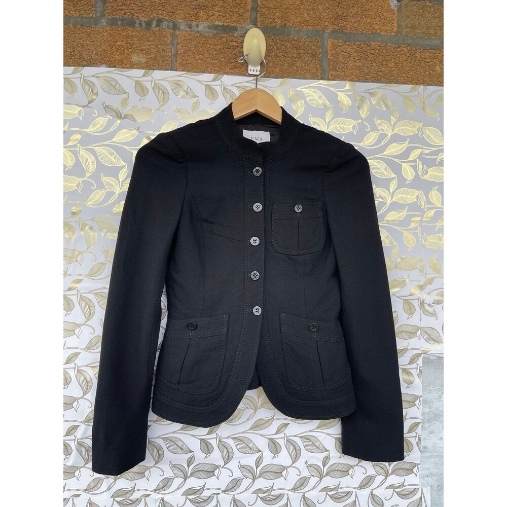 UMA Estnation Black Military Blazer | Dark Academia Stand Collar Jacket 38/4 - Picture 3 of 12